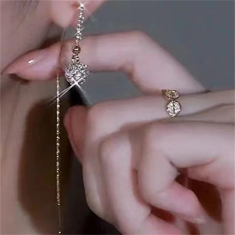 【BIG SALE】Women's Fashionable  Zircon Ball Pendant  Earrings